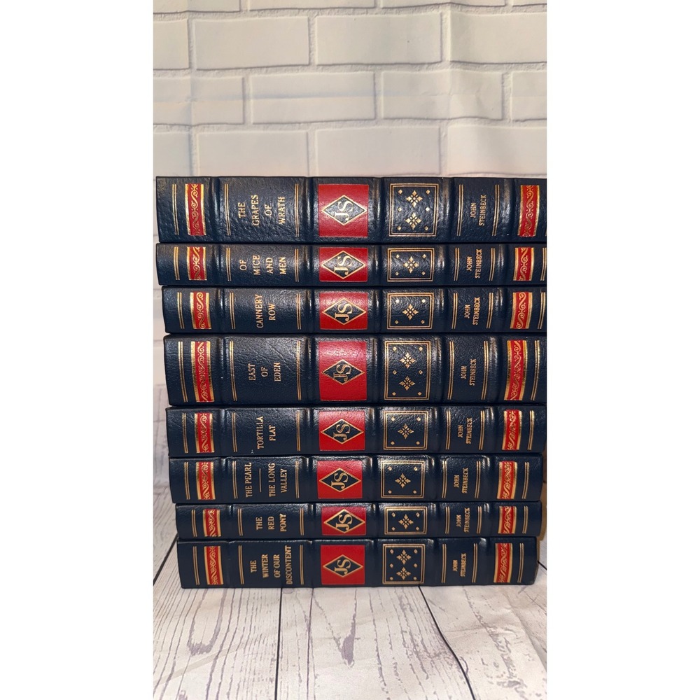 Easton Press John Steinbeck 8 Vol Set Leather Bound Gold Gilt Mint